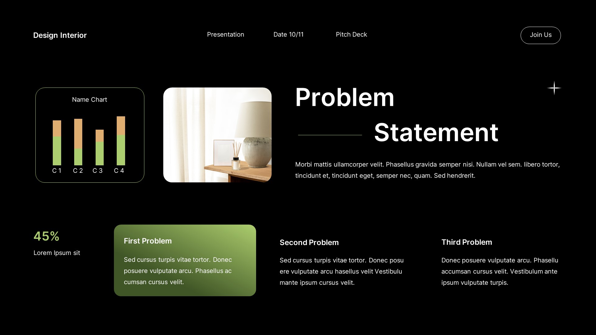 Black Green Gradient Modern Design Interior Pitch Deck Presentation ...