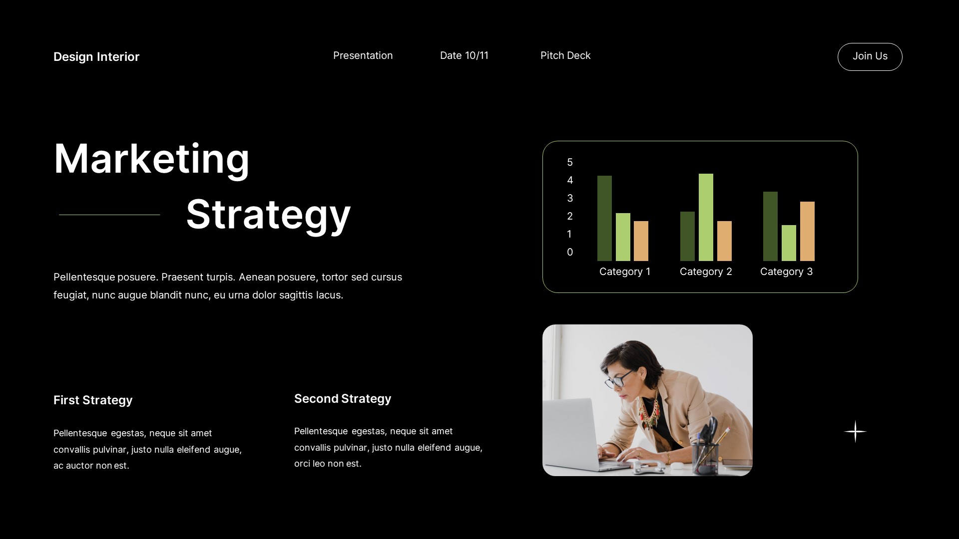 Black Green Gradient Modern Design Interior Pitch Deck Presentation ...