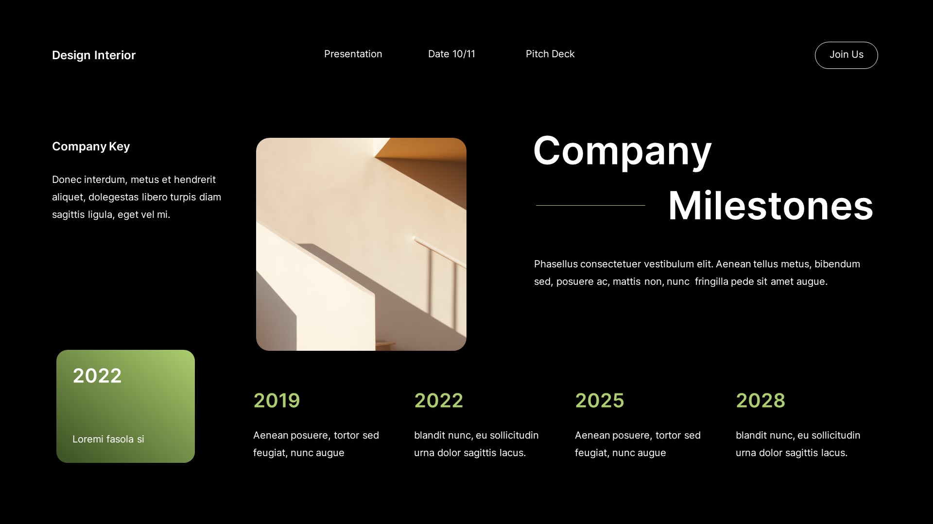 Black Green Gradient Modern Design Interior Pitch Deck Presentation ...