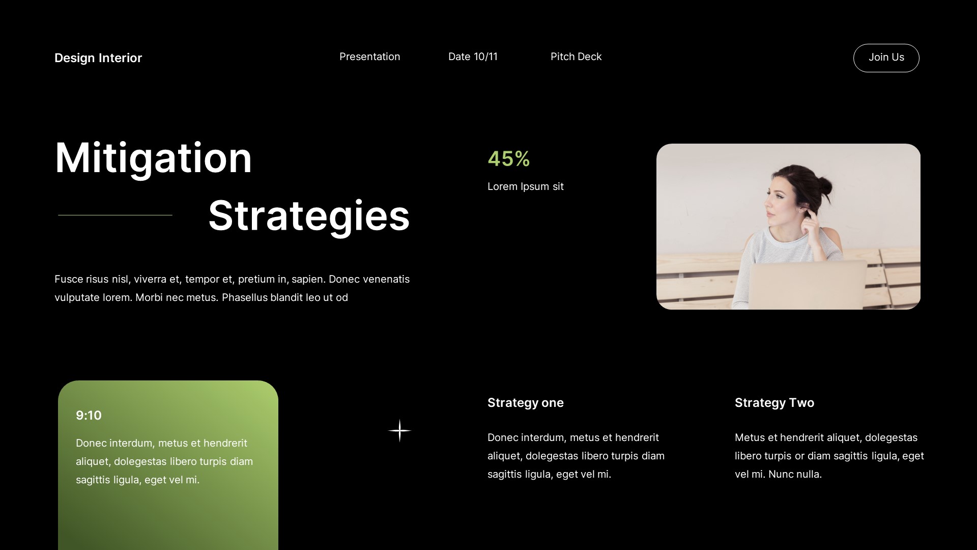 Black Green Gradient Modern Design Interior Pitch Deck Presentation ...