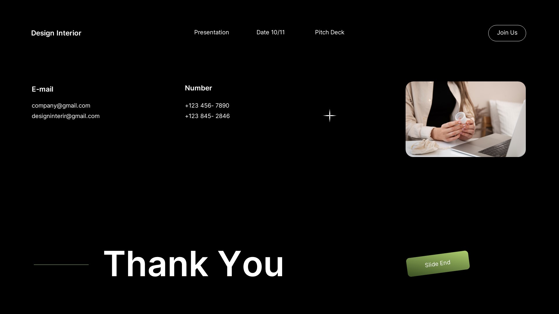 Black Green Gradient Modern Design Interior Pitch Deck Presentation ...