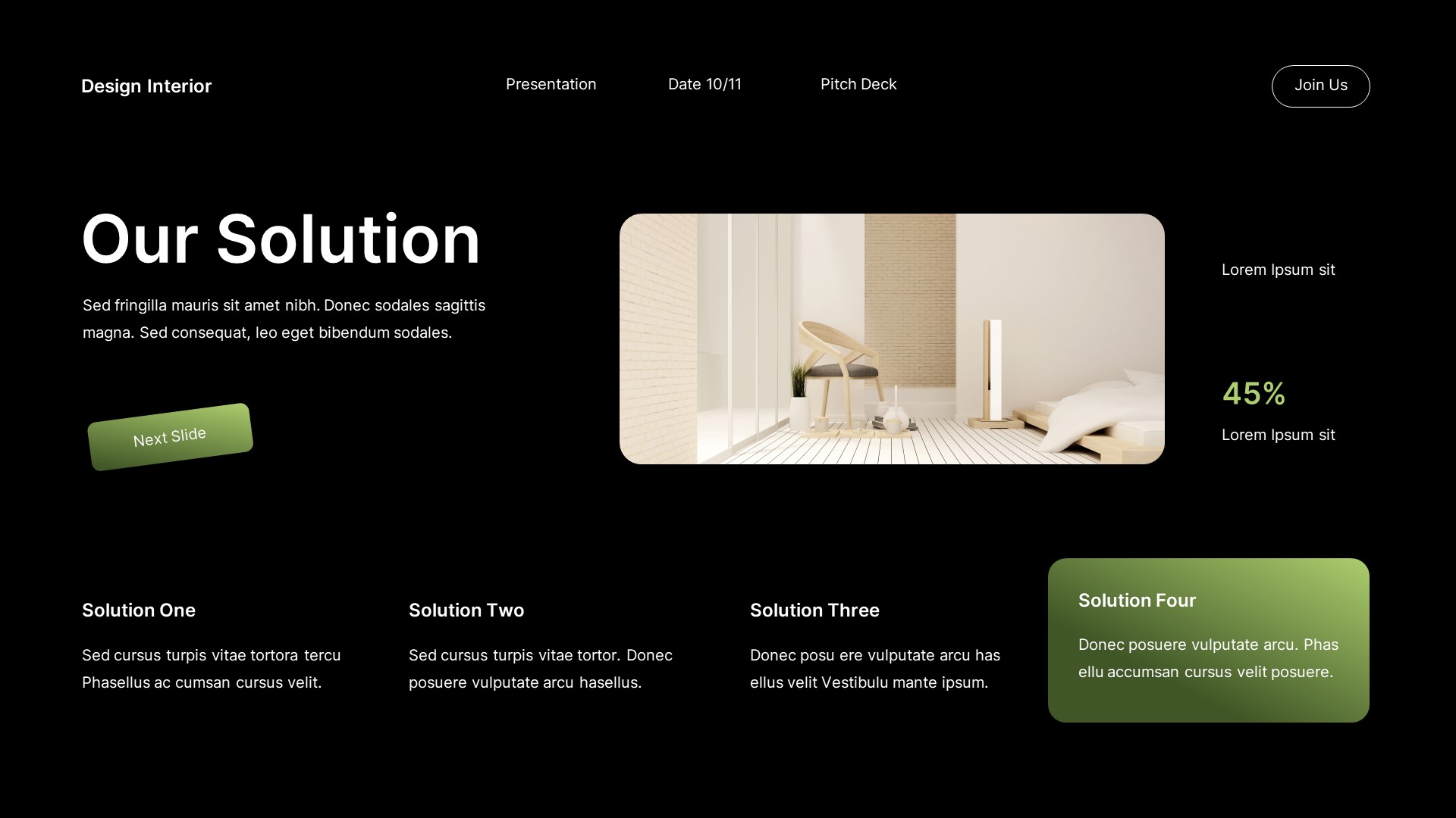 Black Green Gradient Modern Design Interior Pitch Deck Presentation ...