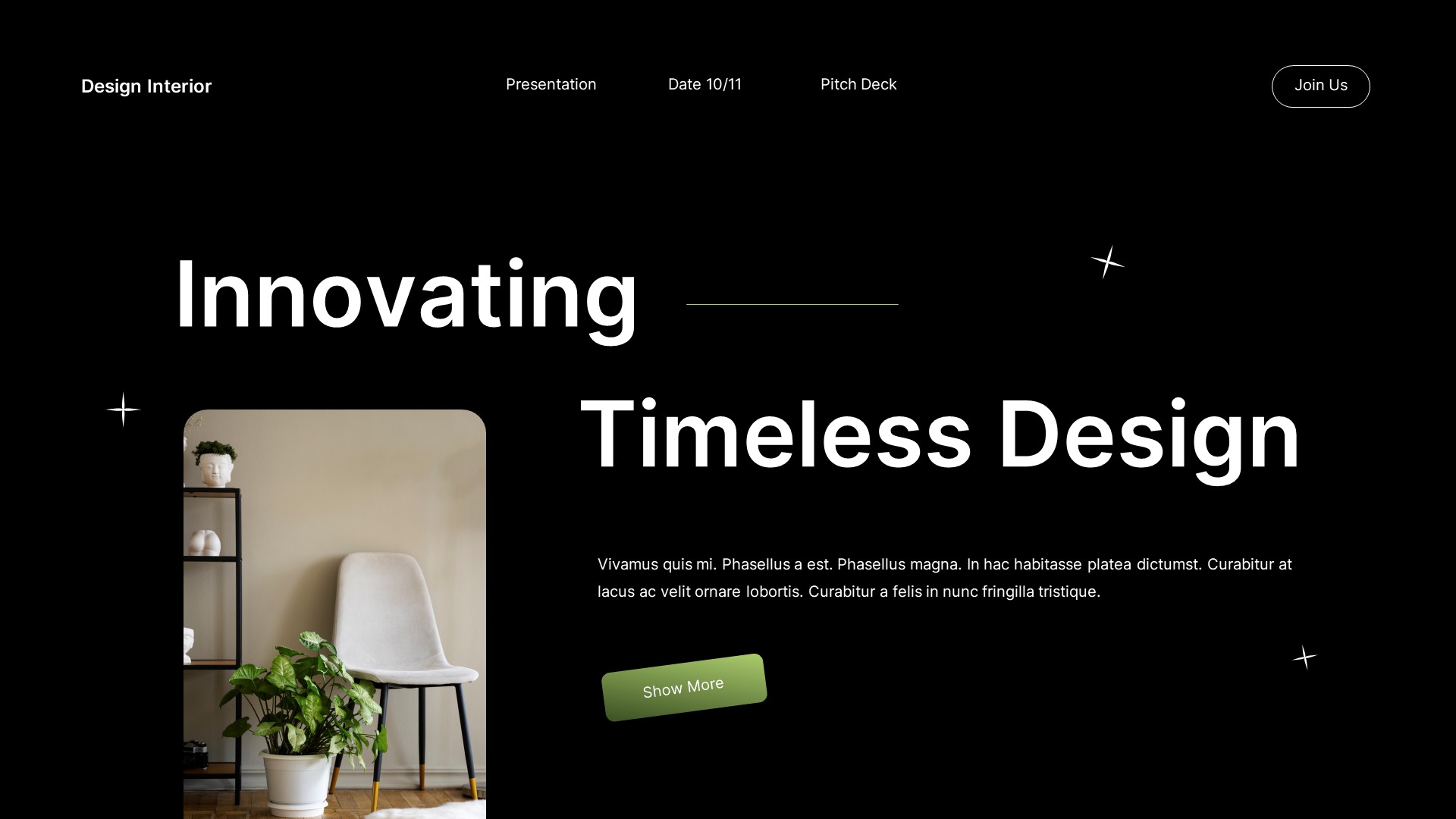 Black Green Gradient Modern Design Interior Pitch Deck Presentation ...