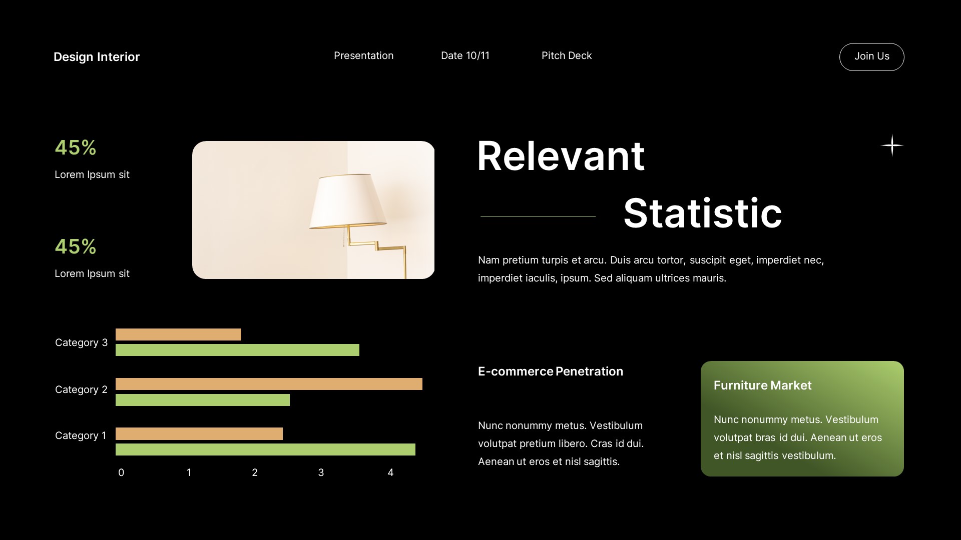 Black Green Gradient Modern Design Interior Pitch Deck Presentation ...