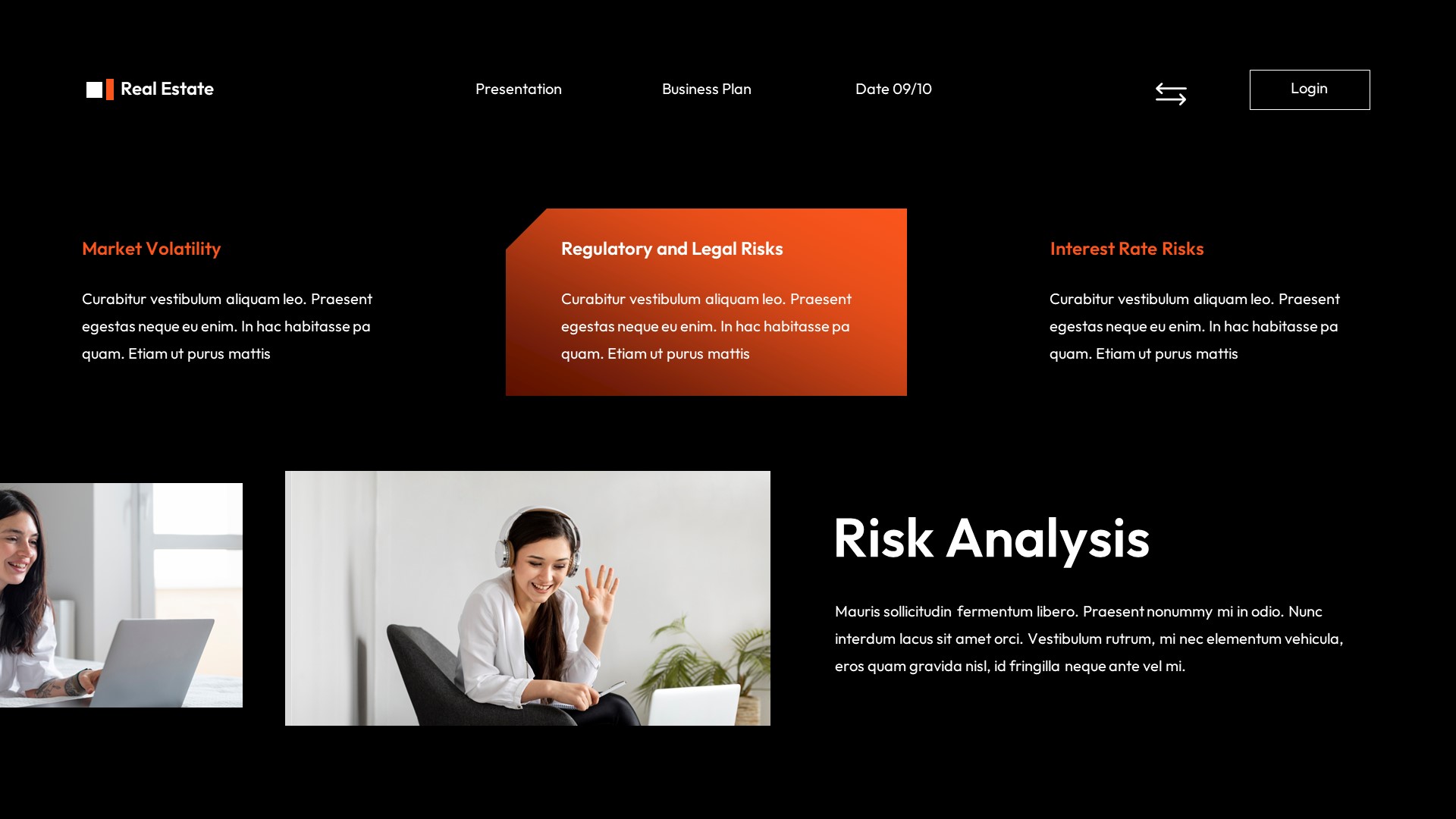 Black Orange Modern Business Plan Presentation, Presentation Templates