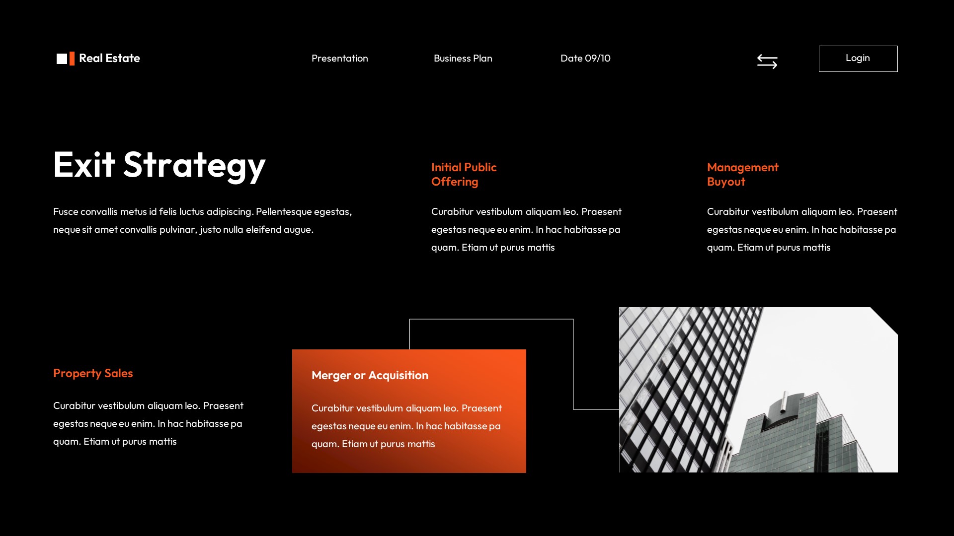 Black Orange Modern Business Plan Presentation, Presentation Templates
