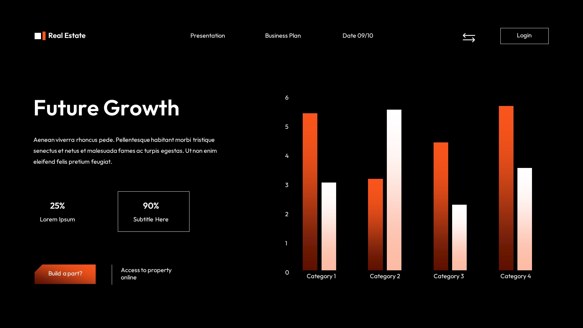 Black Orange Modern Business Plan Presentation, Presentation Templates