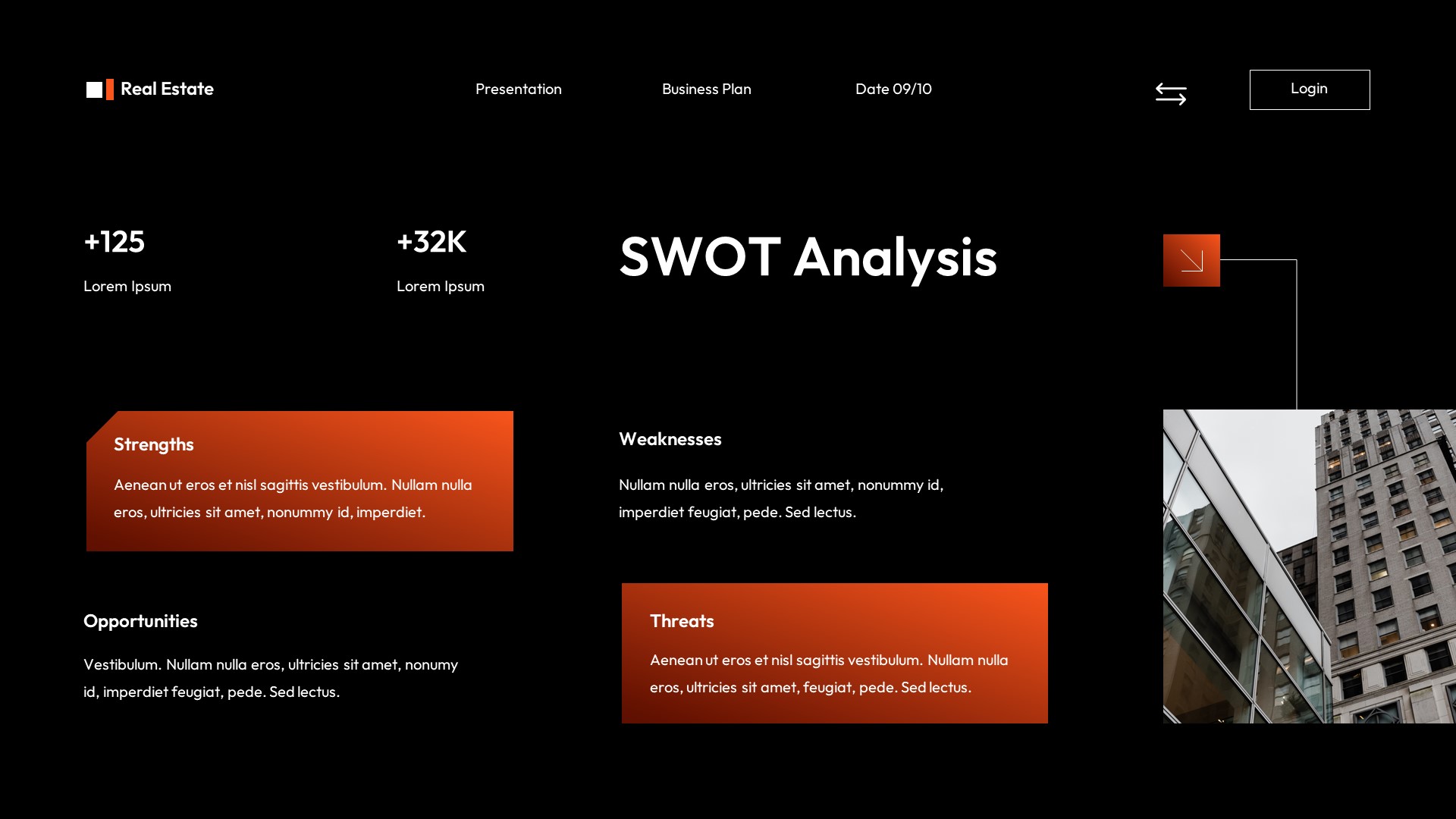 Black Orange Modern Business Plan Presentation, Presentation Templates