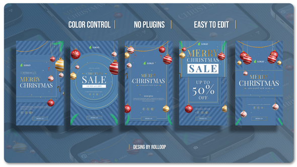 Merry Christmas And Christmas Sale Stories V1 Openers template preview