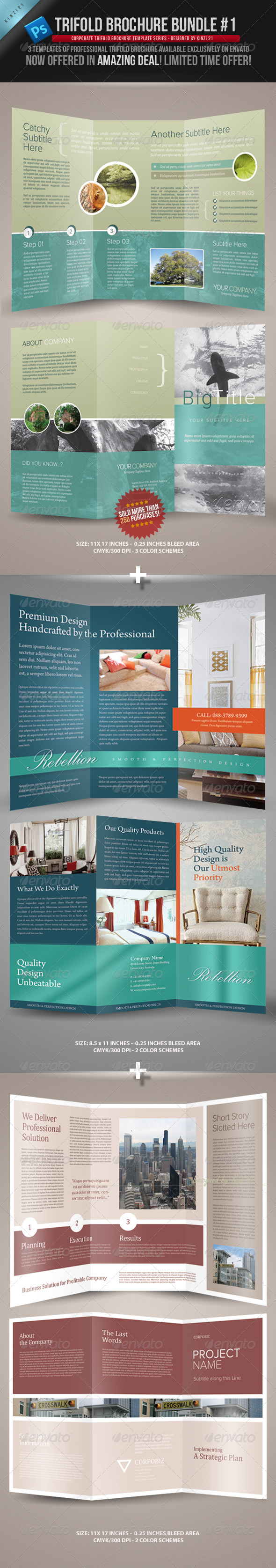 Trifold Brochure Bundle - Corporate Brochures