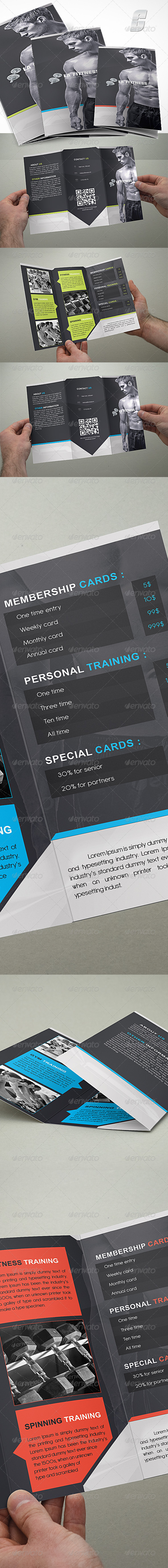 Fitness Brochure Tri-Fold Gym Brochure - Brochures Print Templates