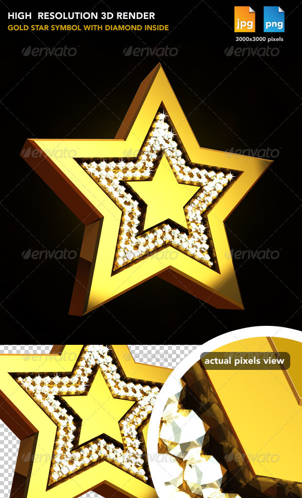 Gold Star - Objects 3D Renders