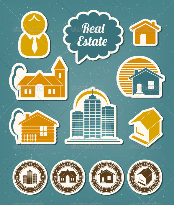 Real Estate Icons - Buildings Objects