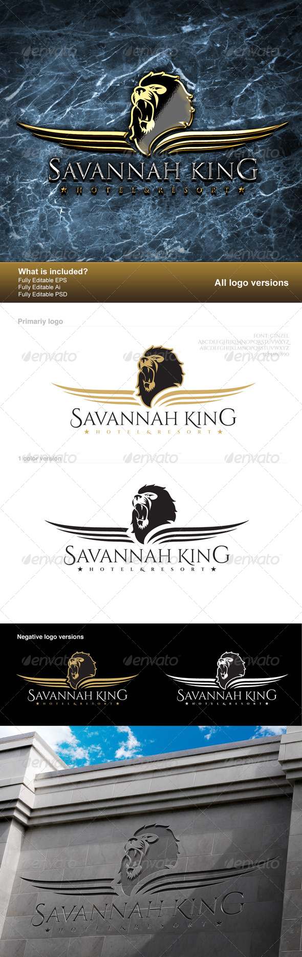 Savannah King Logo - Animals Logo Templates