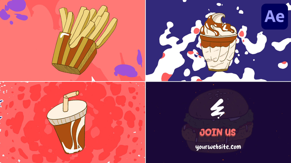 Food Morphing Logo for After Effects Logo Stings template preview