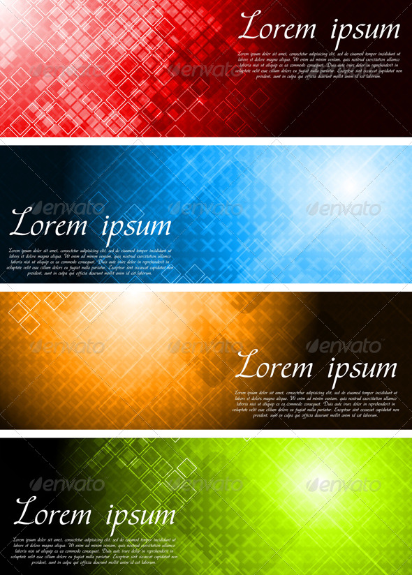 Set of Bright Technology Banners - Backgrounds Decorative