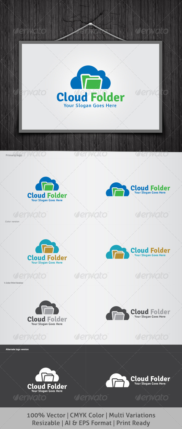 Cloud Folder Logo - Symbols Logo Templates