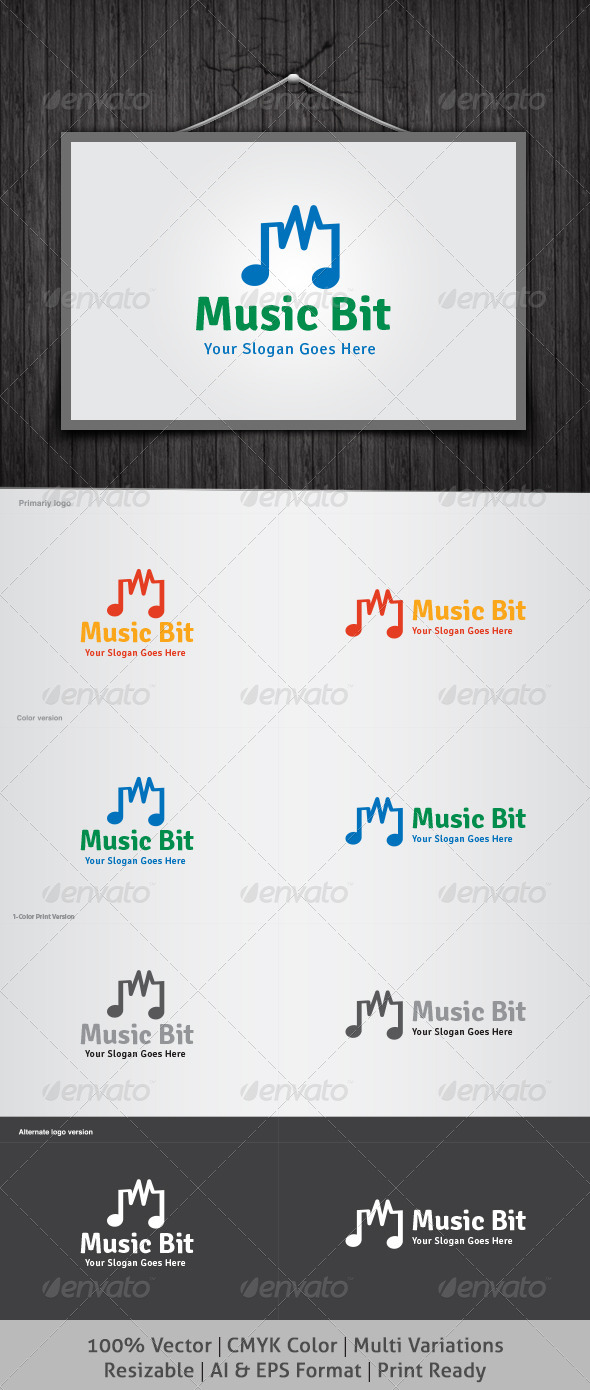 Music Bit Logo - Objects Logo Templates