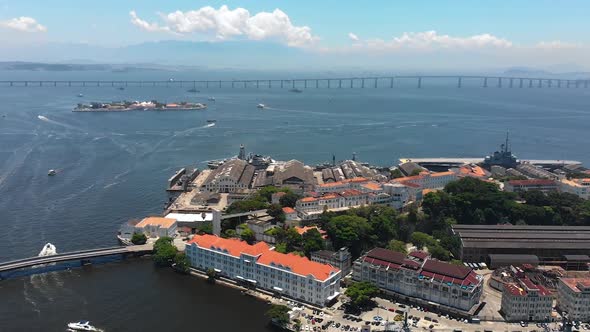Rio Niteroi Bridge, President Costa E Silva (Guanabara Bay, Rio De Janeiro, Brazil) Aerial View