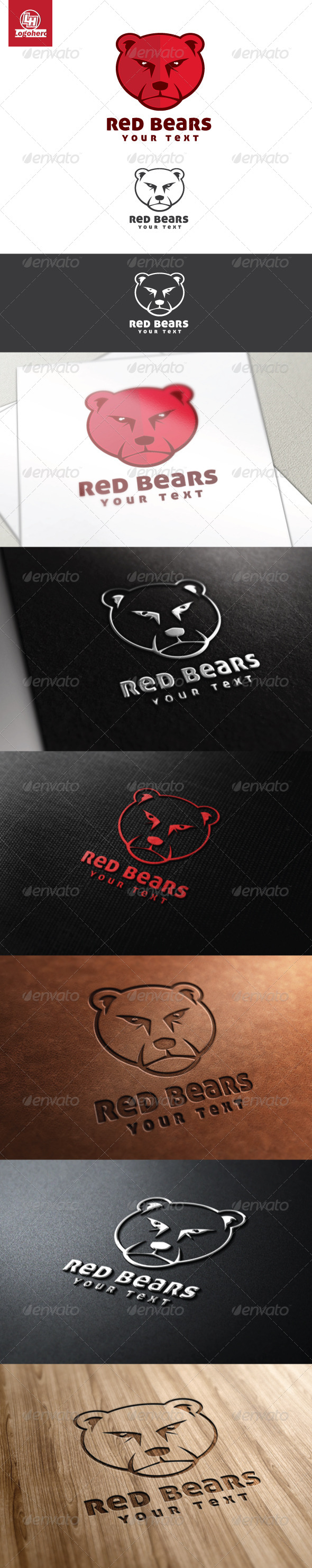 Red Bears Logo Template - Animals Logo Templates