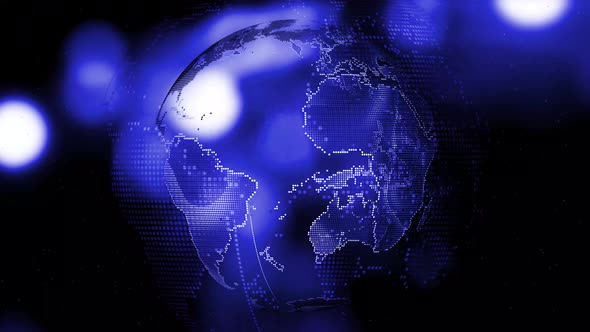 News background tech earth globe animation. A 206