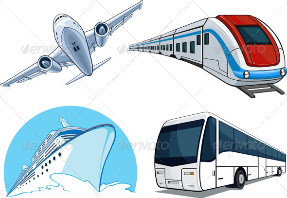 Travel Transportation Set - Travel Conceptual