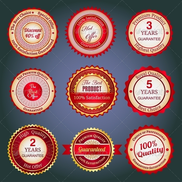 Set Of Sale Badges, Labels And Stickers In Red - Retail Commercial / Shopping