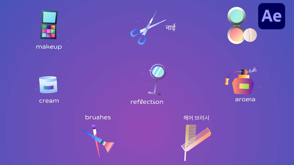 Beauty Icons And Titles for After Effects Titles template preview