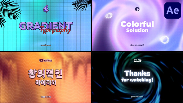 Gradient Typography for After Effects Titles template preview