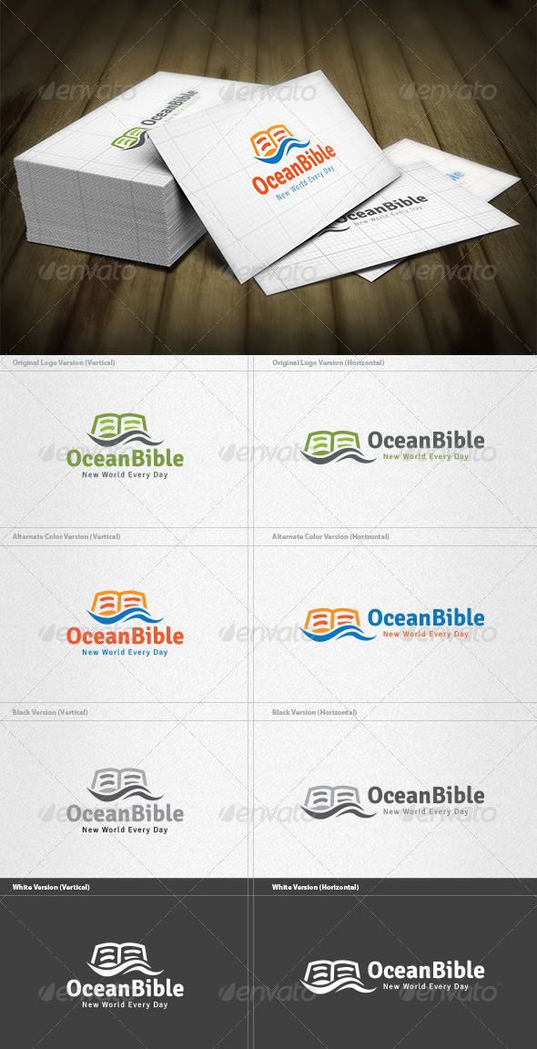 Ocean Bible Logo - Nature Logo Templates