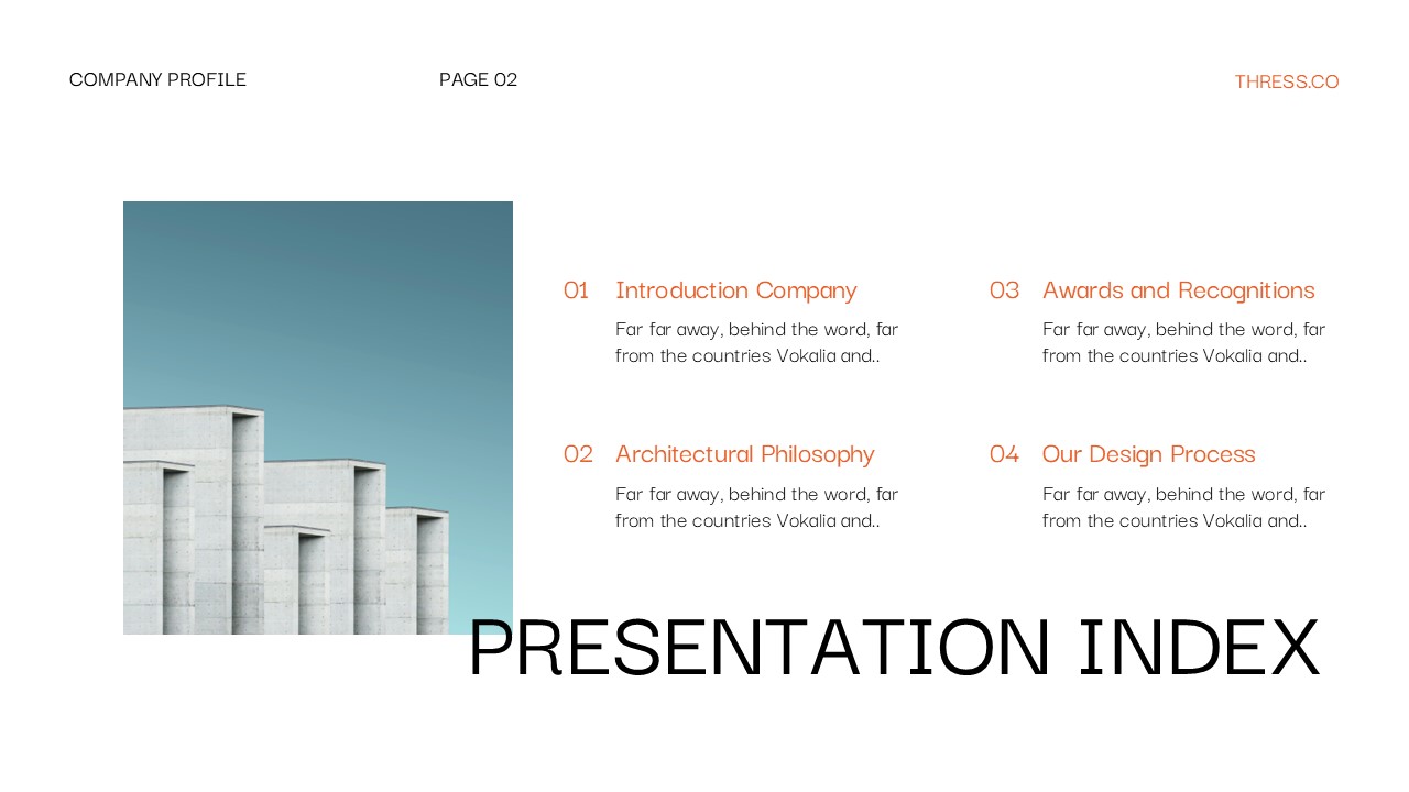 Orange White Modern Minimalist Architecture Company Profile Google ...