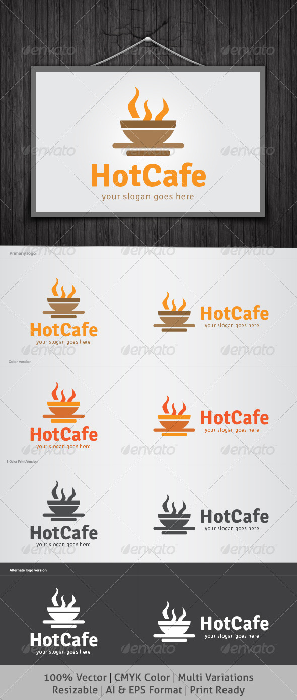Hot Cafe Logo - Food Logo Templates