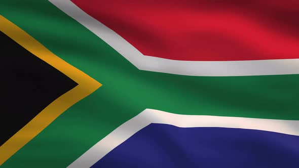 South Africa Windy Flag Background 4K alt