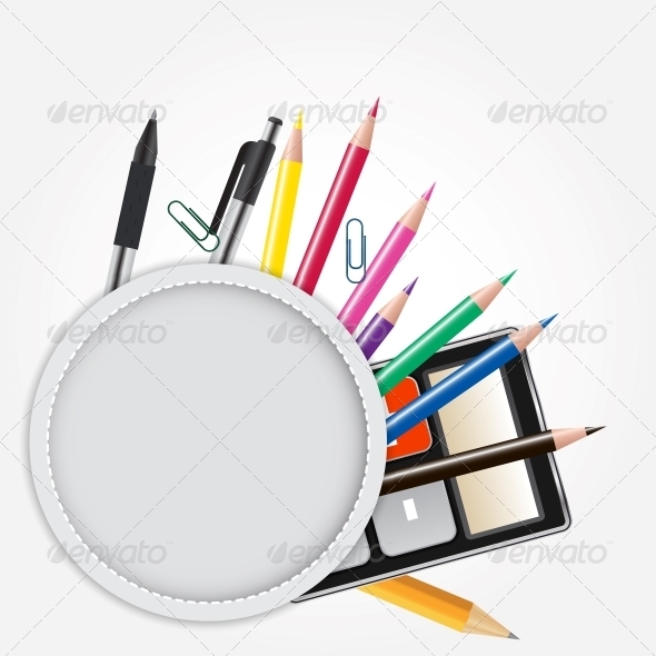 School Theme Background with Different Tools - Backgrounds Business