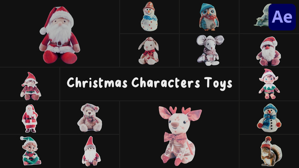 Christmas Characters Toys for After Effects Elements template preview
