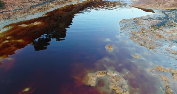 Rio Tinto River at Nerva Besides the Rio Tinto Mines. This River Is Very Polluted and Acid Because