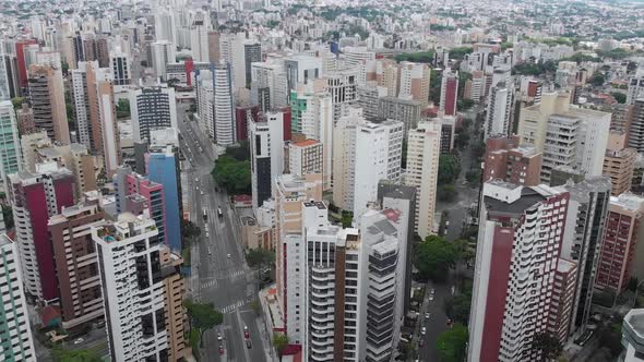 Skyscrapers, Buildings, Japanese Immigration Memorial (Curitiba) aerial view