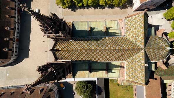 Roof of Basel Cathedral  the Famous Minster in the City of Basel Switzerland alt
