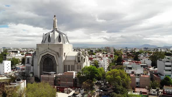 Aerial View of a Catholic Church in Mexico City, Stock Footage | VideoHive