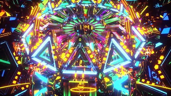 Retro VJ Abstract Multicolored Animated Background 3