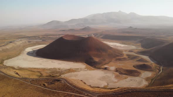 Panoramic View of Martian Volcano