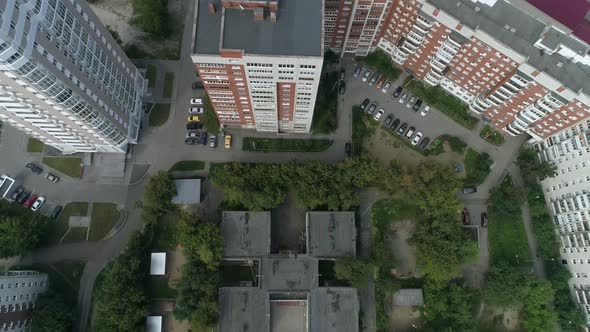 Aerial view of preschool building in big city 02 alt