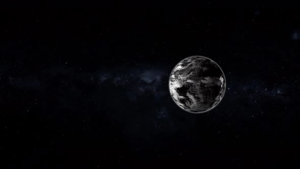 Dark High Contrast Planet Earth Rendered animation background. Vd 1133