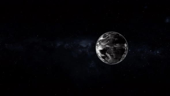 Dark High Contrast Planet Earth Rendered animation background. Vd 1133 alt