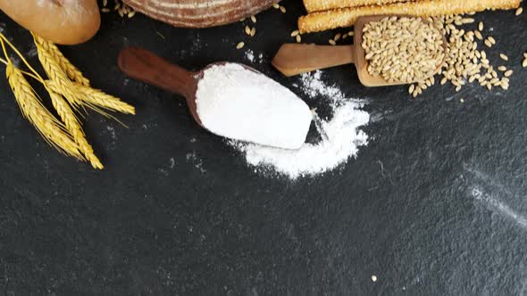 Various types of bread loaves alt