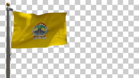 Central Java City Flag (Indonesia) on Flagpole with Alpha Channel ...