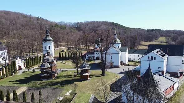 Krehiv Monastery Aerial View Drone, Ukraine