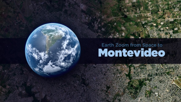 Montevideo (Uruguay) Earth Zoom to the City from Space