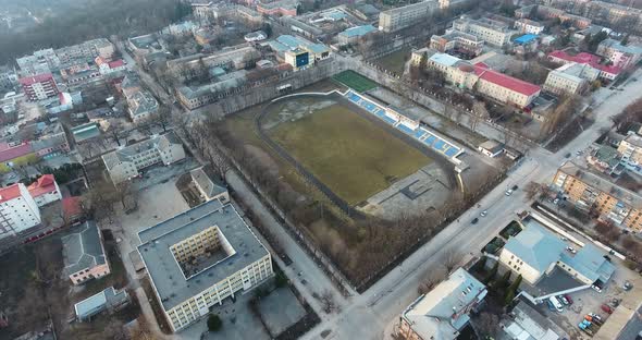 Panoramic Aerial Drone View of City