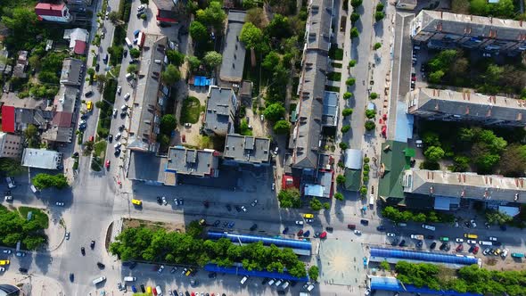 Panoramic Aerial drone view of city